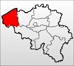 Kaart West-Vlaanderen